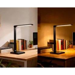 LAMPARA DE ESCRITORIO Q-CONNECT VEGA LED 10W 400 LM TACTIL 5 NIVELES DE COLOR BRILLO REGULABLE COLOR NEGRO
