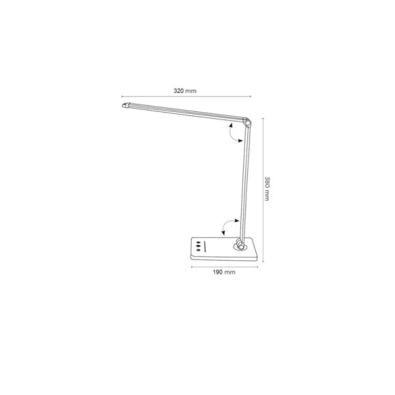 LAMPARA DE ESCRITORIO Q-CONNECT VEGA LED 10W 400 LM TACTIL 5 NIVELES DE COLOR BRILLO REGULABLE COLOR NEGRO