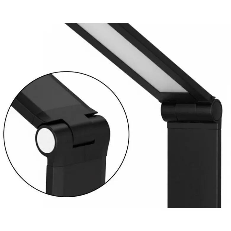 LAMPARA DE ESCRITORIO Q-CONNECT VEGA LED 10W 400 LM TACTIL 5 NIVELES DE COLOR BRILLO REGULABLE COLOR NEGRO