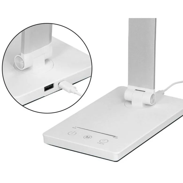 LAMPARA DE ESCRITORIO Q-CONNECT VEGA LED 10W 400 LM TACTIL 5 NIVELES DE COLOR BRILLO REGULABLE COLOR BLANCO
