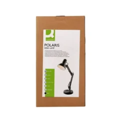 LAMPARA DE ESCRITORIO Q-CONNECT POLARIS METALICA CONINTERRUPTOR BRAZO DOBLE 3 ARTICULACIONES COLOR NEGRO