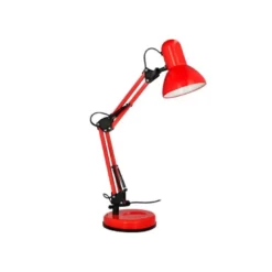 LAMPARA DE ESCRITORIO Q-CONNECT POLARIS METALICA CONINTERRUPTOR BRAZO DOBLE 3 ARTICULACIONES COLOR ROJO
