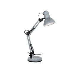 LAMPARA DE ESCRITORIO Q-CONNECT POLARIS METALICA CONINTERRUPTOR BRAZO DOBLE 3 ARTICULACIONES COLOR PLATA