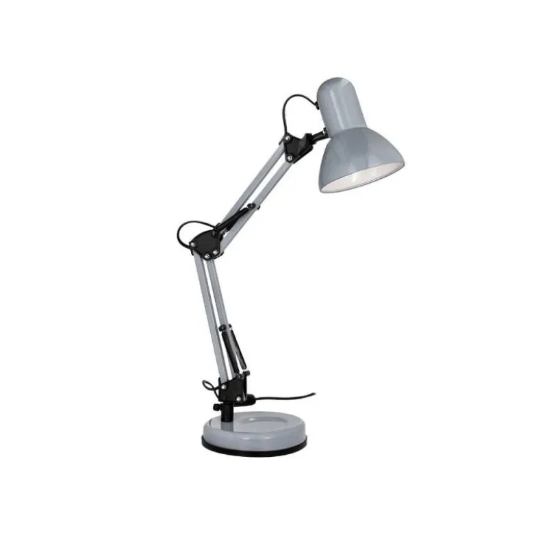 LAMPARA DE ESCRITORIO Q-CONNECT POLARIS METALICA CONINTERRUPTOR BRAZO DOBLE 3 ARTICULACIONES COLOR PLATA