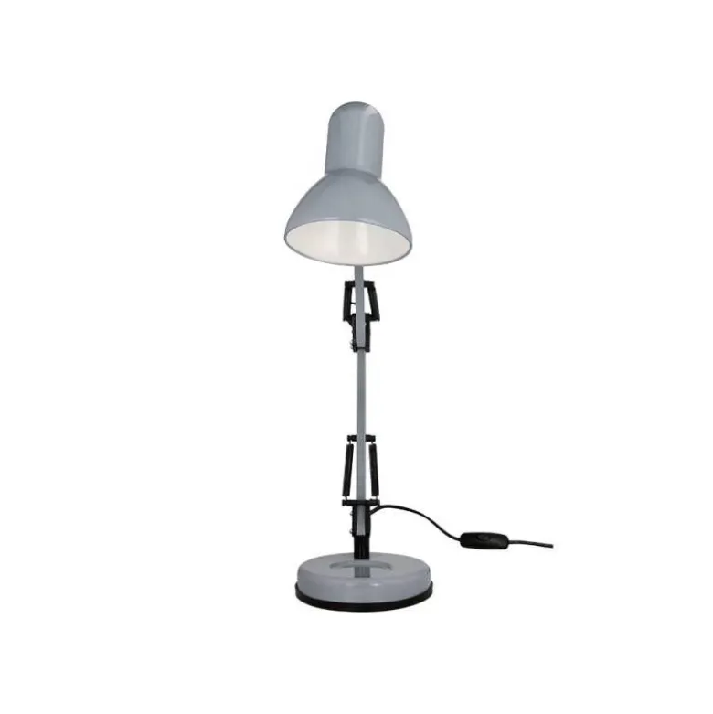 LAMPARA DE ESCRITORIO Q-CONNECT POLARIS METALICA CONINTERRUPTOR BRAZO DOBLE 3 ARTICULACIONES COLOR PLATA