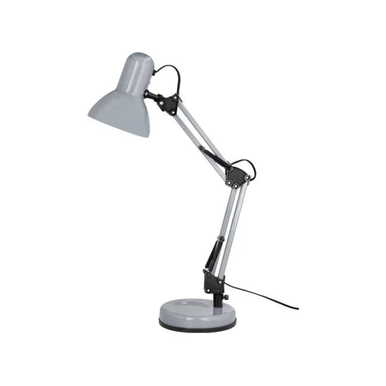 LAMPARA DE ESCRITORIO Q-CONNECT POLARIS METALICA CONINTERRUPTOR BRAZO DOBLE 3 ARTICULACIONES COLOR PLATA