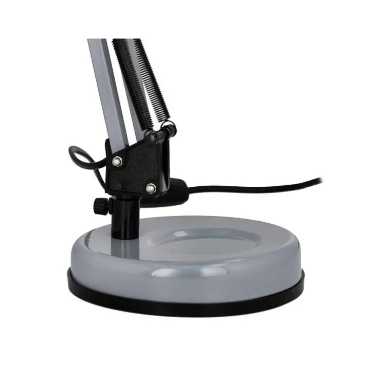 LAMPARA DE ESCRITORIO Q-CONNECT POLARIS METALICA CONINTERRUPTOR BRAZO DOBLE 3 ARTICULACIONES COLOR PLATA