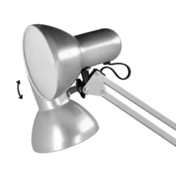 LAMPARA DE ESCRITORIO Q-CONNECT ANTARES METALICA CONPINZA INTERRUPTOR BRAZO DOBLE 3 ARTICULACIONES COLOR PLATA