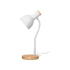 LAMPARA DE ESCRITORIO Q-CONNECT ORION METALICA CON DETALLES DE MADERA BRAZO FLEXIBLE COLOR BLANCO