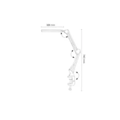 LAMPARA DE ESCRITORIO Q-CONNECT RIGEL LED 8W 320 LM ALUMINIO CON PINZA BRAZO DOBLE3 ARTICULACIONES COLOR NEGRO