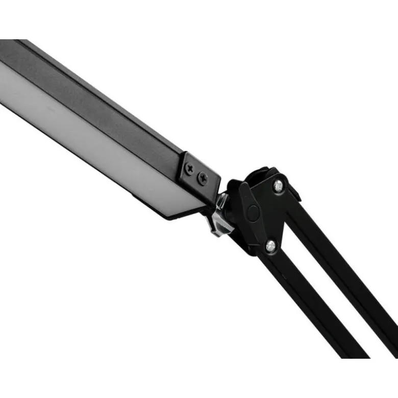 LAMPARA DE ESCRITORIO Q-CONNECT RIGEL LED 8W 320 LM ALUMINIO CON PINZA BRAZO DOBLE3 ARTICULACIONES COLOR NEGRO