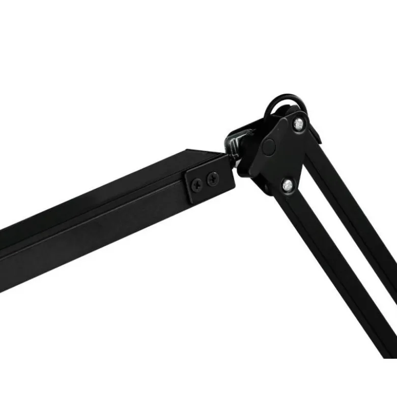LAMPARA DE ESCRITORIO Q-CONNECT RIGEL LED 8W 320 LM ALUMINIO CON PINZA BRAZO DOBLE3 ARTICULACIONES COLOR NEGRO