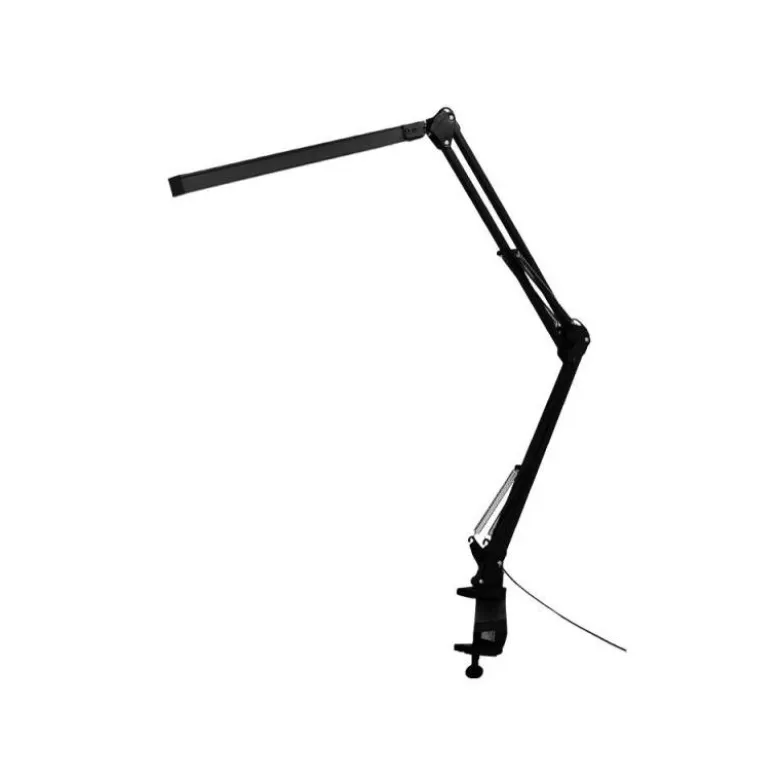 LAMPARA DE ESCRITORIO Q-CONNECT RIGEL LED 8W 320 LM ALUMINIO CON PINZA BRAZO DOBLE3 ARTICULACIONES COLOR NEGRO