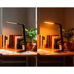 LAMPARA DE ESCRITORIO Q-CONNECT SIRIO LED 13W 800 LMTACTIL 3 NIVELES DE COLOR BRILLO REGULABLE COLOR NEGRO