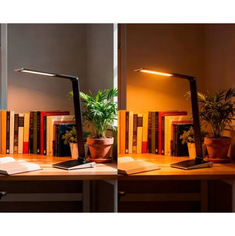 LAMPARA DE ESCRITORIO Q-CONNECT SIRIO LED 13W 800 LMTACTIL 3 NIVELES DE COLOR BRILLO REGULABLE COLOR NEGRO