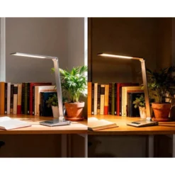 LAMPARA DE ESCRITORIO Q-CONNECT SIRIO LED 13W 800 LMTACTIL 3 NIVELES DE COLOR BRILLO REGULABLE COLOR PLATA