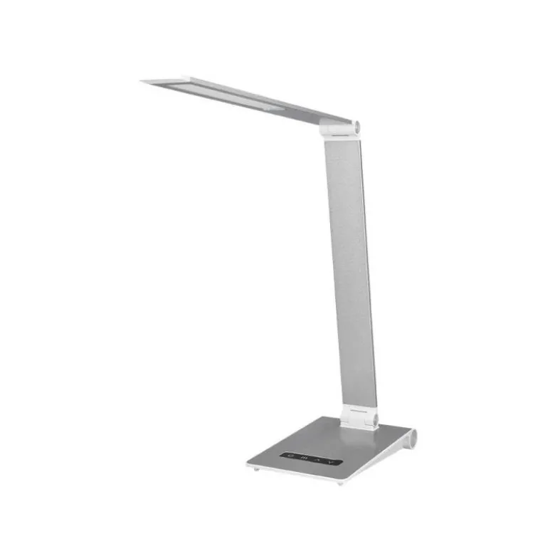 LAMPARA DE ESCRITORIO Q-CONNECT SIRIO LED 13W 800 LMTACTIL 3 NIVELES DE COLOR BRILLO REGULABLE COLOR PLATA