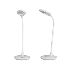 LAMPARA DE OFICINA Q-CONNECT SOBREMESA PROFESIONAL ABS 18 LEDS 5W INTERRUPTOR SENSOR 3 NIVELES CON LUPA COLOR BLANCO
