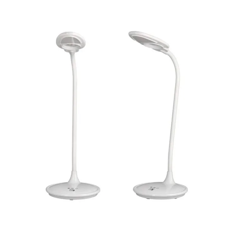LAMPARA DE OFICINA Q-CONNECT SOBREMESA PROFESIONAL ABS 18 LEDS 5W INTERRUPTOR SENSOR 3 NIVELES CON LUPA COLOR BLANCO