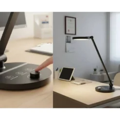 LAMPARA DE OFICINA Q-CONNECT SOBREMESA PROFESIONAL ABS 80 LEDS 7 W CON INTERRUPTOR COLOR NEGRO