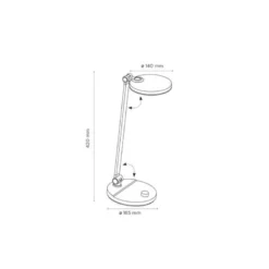 LAMPARA DE OFICINA Q-CONNECT SOBREMESA PROFESIONAL ABS 80 LEDS 7 W CON INTERRUPTOR COLOR NEGRO