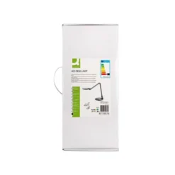 LAMPARA DE OFICINA Q-CONNECT SOBREMESA PROFESIONAL ALUMINIO 9W 120 LED CARGADOR MOVIL COLOR NEGRO