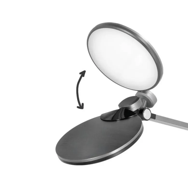 LAMPARA DE OFICINA Q-CONNECT SOBREMESA PROFESIONAL ALUMINIO 9W 120 LED CARGADOR MOVIL COLOR NEGRO