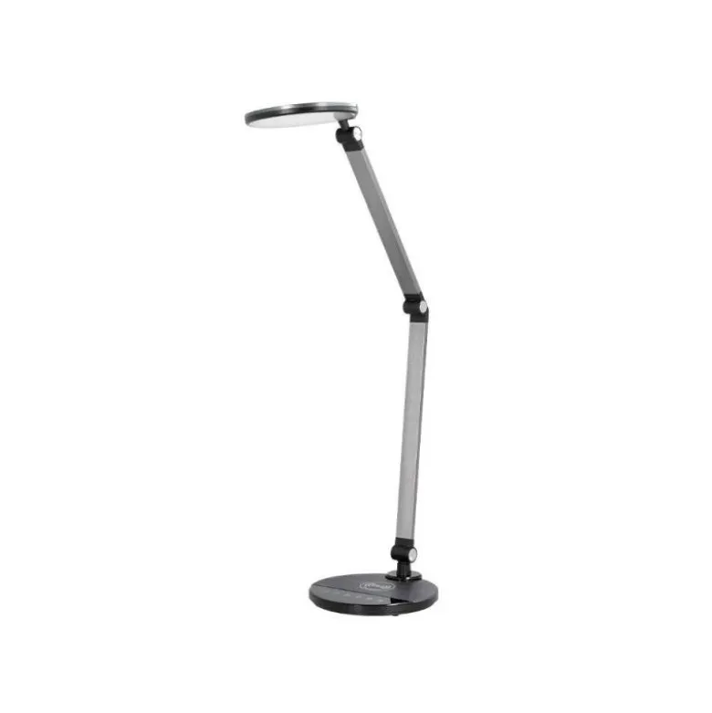 LAMPARA DE OFICINA Q-CONNECT SOBREMESA PROFESIONAL ALUMINIO 9W 120 LED CARGADOR MOVIL COLOR NEGRO