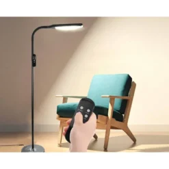 LAMPARA DE SUELO Q-CONNECT 15W CON CONTROL REMOTO ALTURA 146 CM COLOR NEGRO
