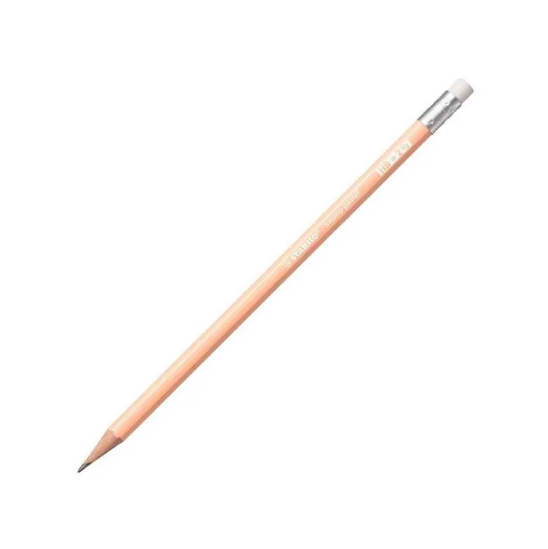 LAPICES DE GRAFITO CON GOMA STABILO SWANO MINA 2,2 MM DUREZA HB MELOCOTON PASTEL