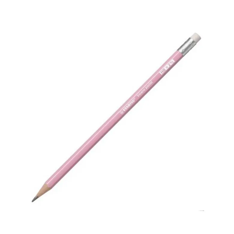 LAPICES DE GRAFITO CON GOMA STABILO SWANO MINA 2,2 MM DUREZA HB ROSA PASTEL