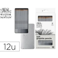 LAPICES DE GRAFITO WINSOR&NEWTON STUDIO COLECCION CAJA METALICA CON 12 UNIDADES GRADUACIONES