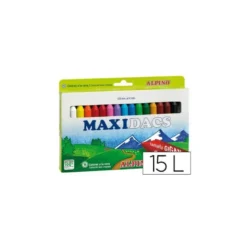 Lapices cera Alpino Maxidacs jumbo caja de 15 unidades colores surtidos