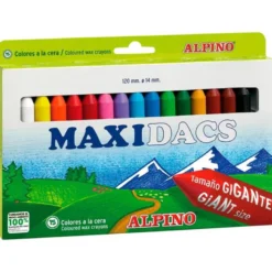 Lapices cera Alpino Maxidacs jumbo caja de 15 unidades colores surtidos