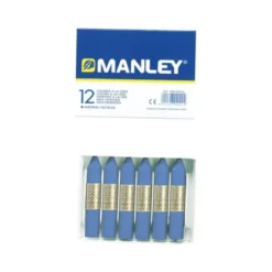 Lapices cera blanda Manley caja 12 unidades azul ultramar
