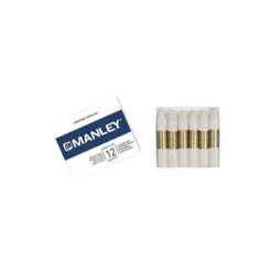 Lapices cera blanda Manley caja 12 unidades blanco