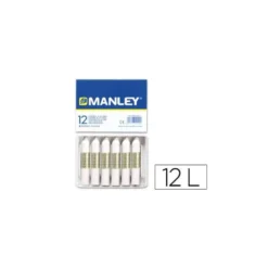 Lapices cera blanda Manley caja 12 unidades blanco
