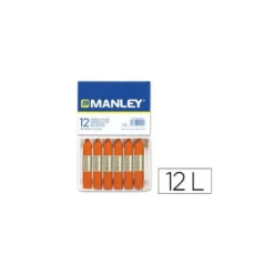 Lapices cera blanda Manley caja 12 unidades naranja