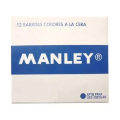 Lapices cera blanda Manley caja 12 unidades negro