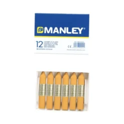 Lapices cera blanda Manley caja 12 unidades ocre