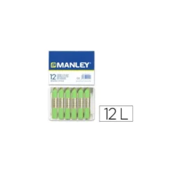 Lapices cera blanda Manley caja 12 unidades verde amarillento