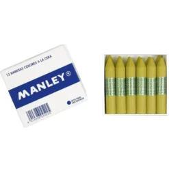 Lapices cera blanda Manley caja 12 unidades ocre madera