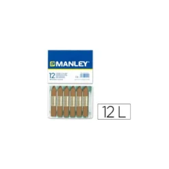 Lapices cera blanda Manley caja 12 unidades tierra sombra tostado