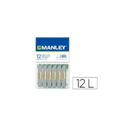 Lapices cera blanda Manley caja 12 unidades gris