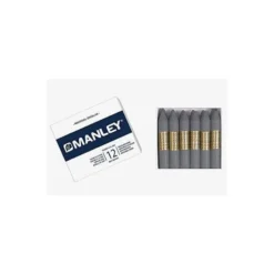 Lapices cera blanda Manley caja 12 unidades gris