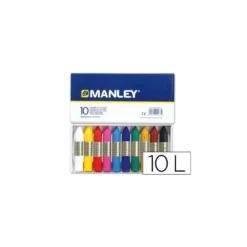 Lapices cera blanda Manley 10 unidades