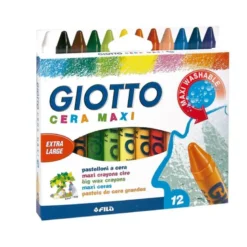 Lapices cera Giotto Maxi caja de 12 unidades colores surtidos