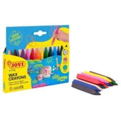 Lapices cera Jovi Jovicolor Triwax caja de 12 unidades colores surtidos