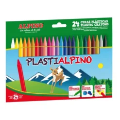 Lapices cera PlastiAlpino caja de 24 unidades colores surtidos