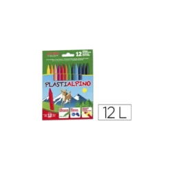 Lapices cera PlastiAlpino caja de 12 unidades colores surtidos